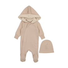 Load image into Gallery viewer, Mema knits12 Hooded Footie + Beanie ( SZ 3m - 9m )
