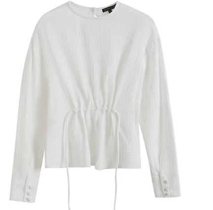 Empress white drawstring blouse (SZ S-L)