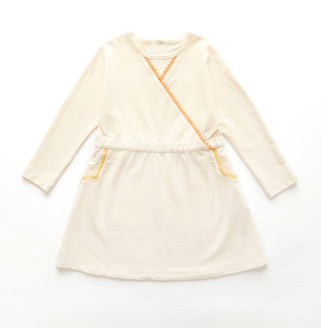 Pincord Sand Wrap Dress ( 2y-14y)