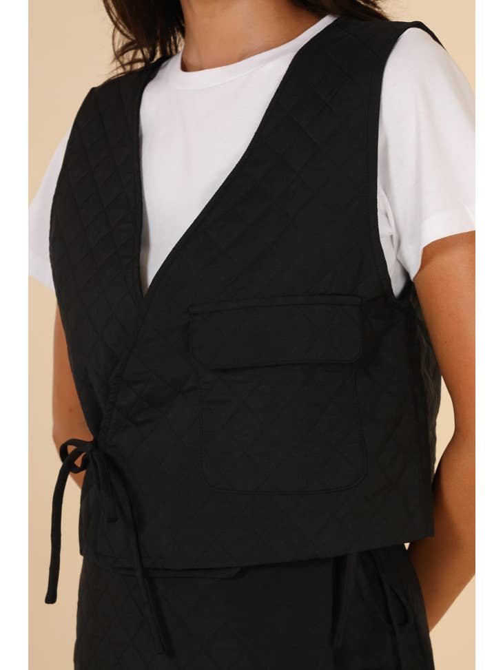 Daphnea  Black Wallet Vest ( Sz S-L)