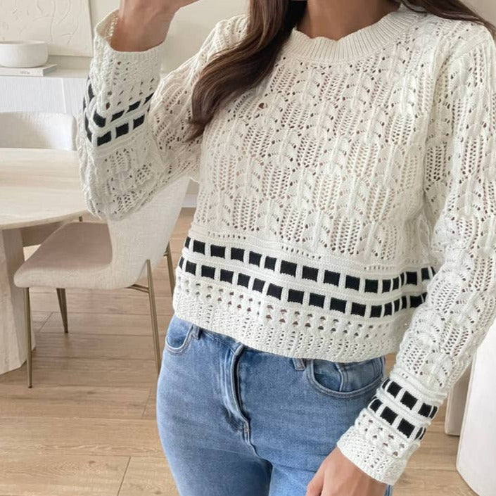 Ciao beige detail sweater (o/s)
