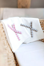 Load image into Gallery viewer, Petite Laure Baby Swaddle White- Gingham
