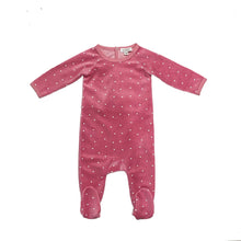 Load image into Gallery viewer, Oubon Velour Star Footie ( Sz 3M-12M)
