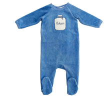 Load image into Gallery viewer, Oubon Velour Terry Footie ( Sz 3m-12m)
