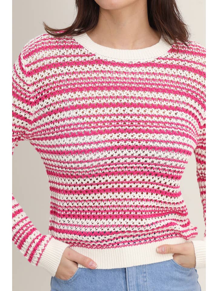 Daphnea gradient striped sweater (SZ S-L)