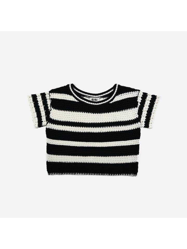 GIGI striped knitted ss sweater (SZ S-L)