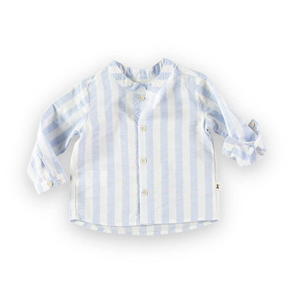 Petit Indi blue striped shirt (SZ 3-10)